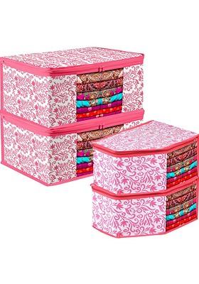 Pink Set Of 4 Regular Multi Utility Organisers
