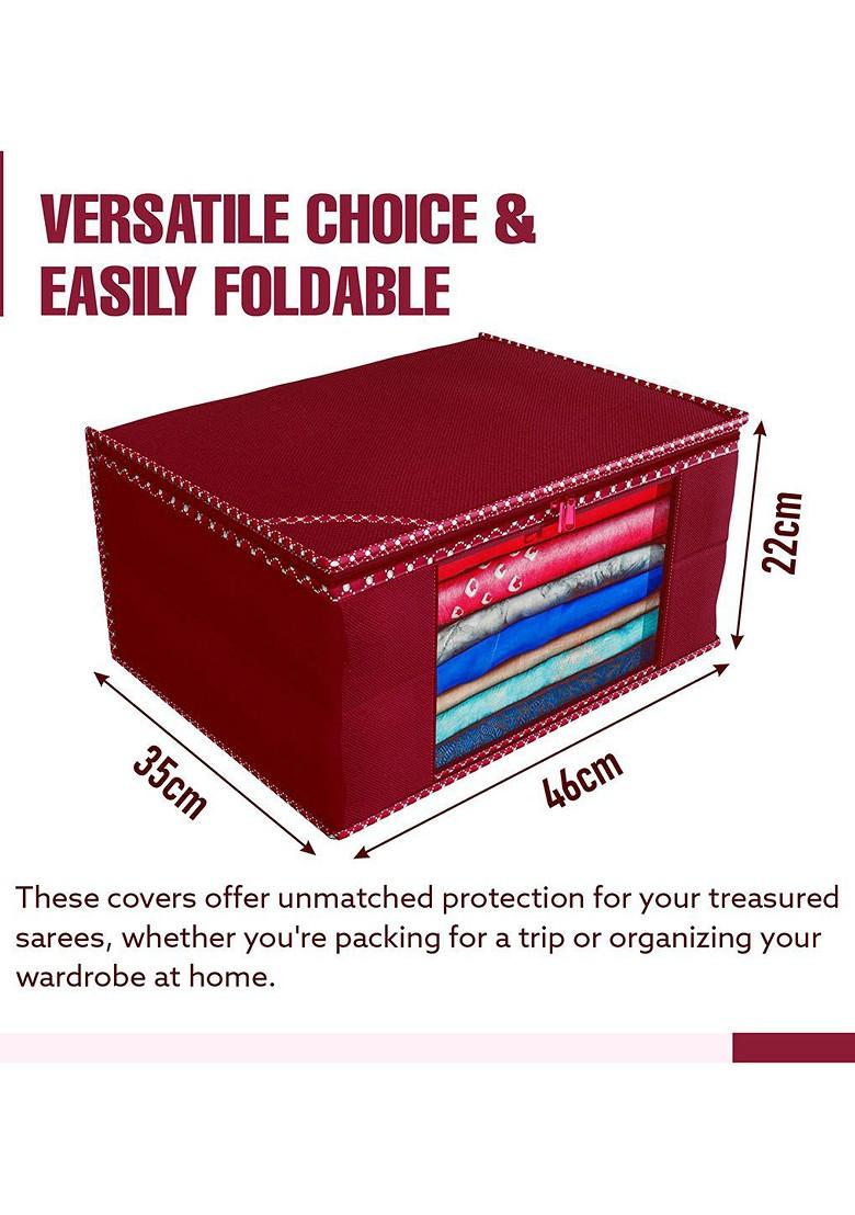 Maroon Set Of 4 Regular Multi Utility Organisers