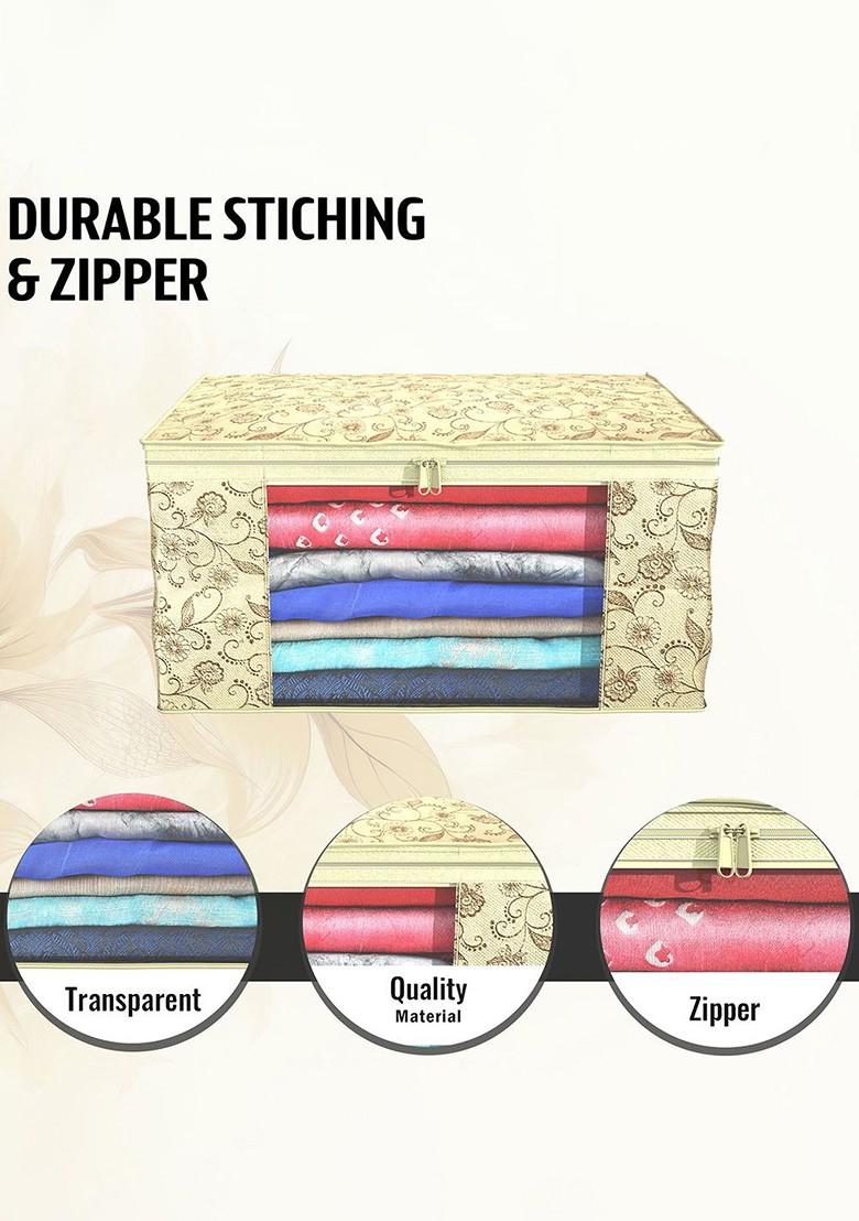 Cream Coloured Set Of 4 Regular Drawer Organiser Organisers