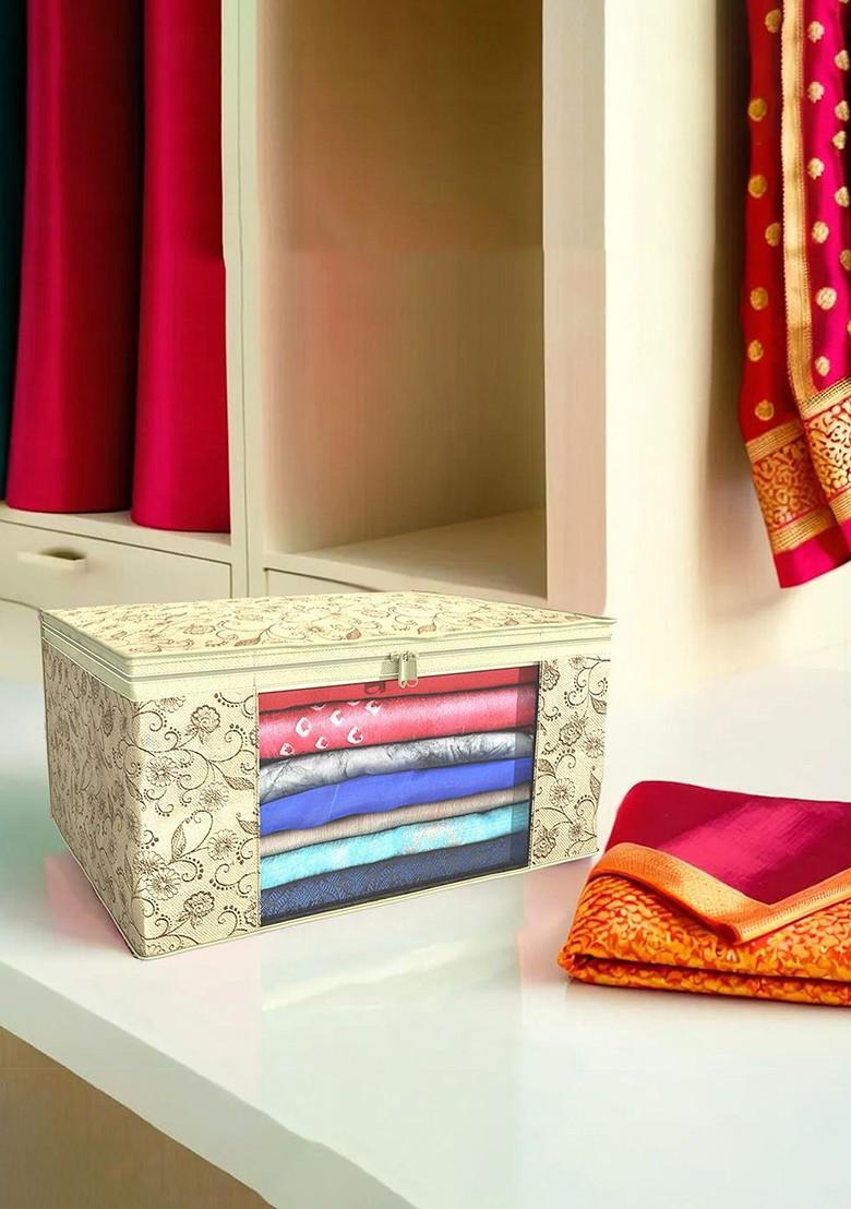 Cream Coloured Set Of 4 Regular Drawer Organiser Organisers