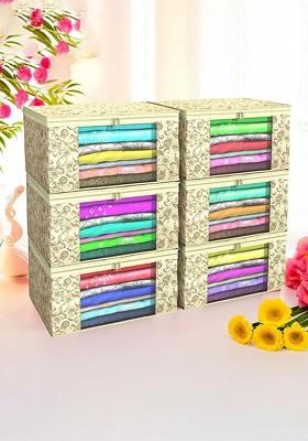 Cream Coloured Set Of 6 Regular Drawer Organiser Organisers