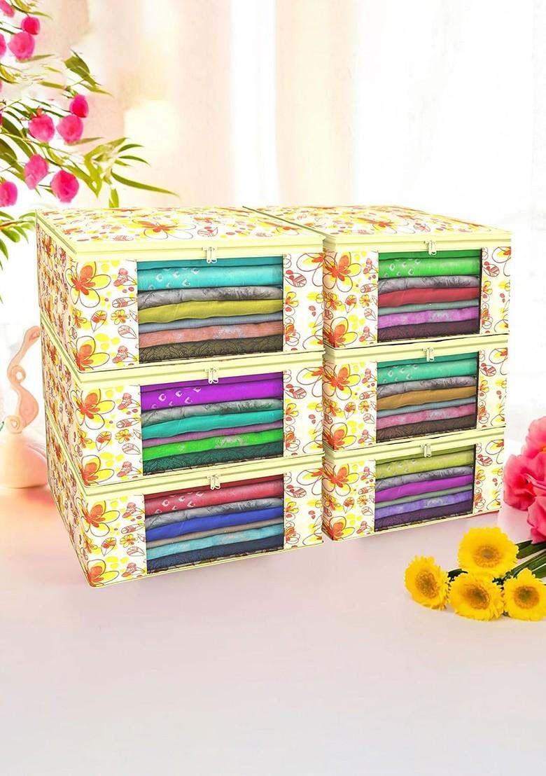 Cream Coloured Set Of 6 Regular Drawer Organiser Organisers