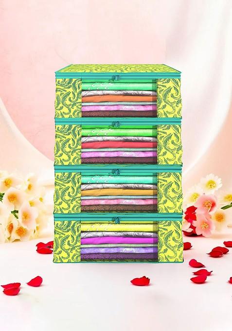 Green Set Of 4 Regular Drawer Organiser Organisers