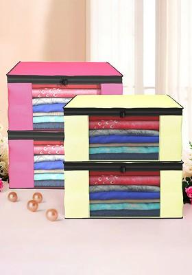 Cream Coloured Set Of 4 Regular Drawer Organiser Organisers