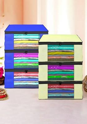 Cream Coloured Set Of 6 Regular Drawer Organiser Organisers