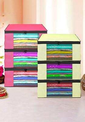 Cream Coloured Set Of 6 Regular Drawer Organiser Organisers