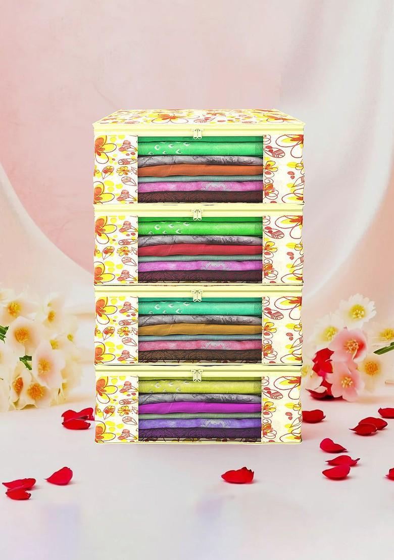 Cream Coloured Set Of 4 Regular Drawer Organiser Organisers