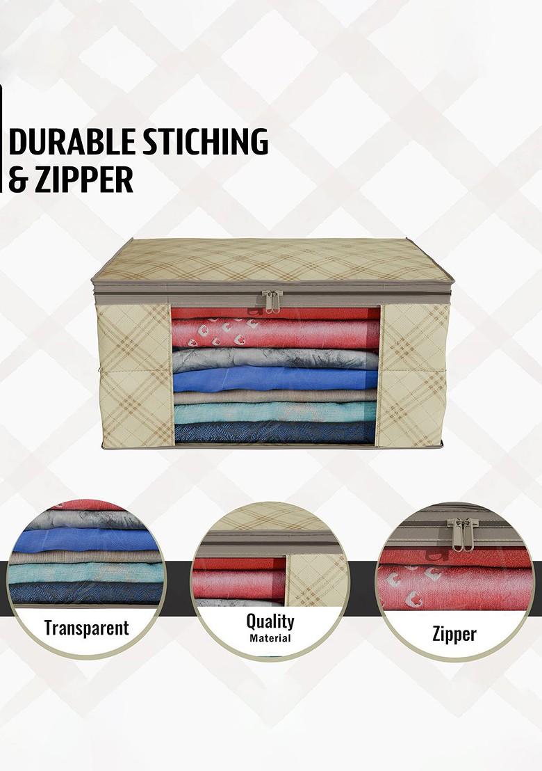 Cream Coloured Set Of 4 Regular Drawer Organiser Organisers