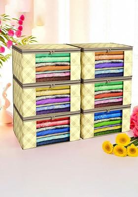 Cream Coloured Set Of 6 Regular Drawer Organiser Organisers