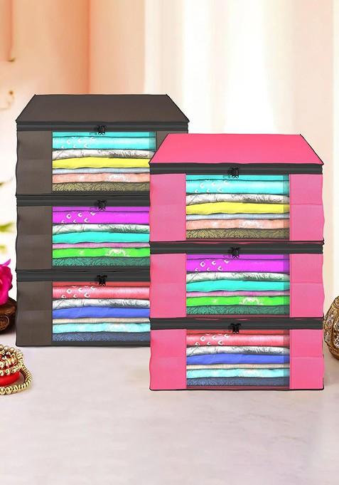 Brown Set Of 6 Regular Drawer Organiser Organisers