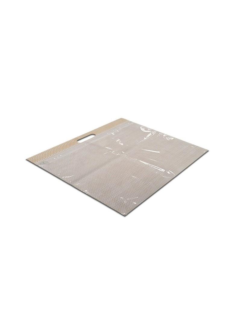 Set Of 9 Brown Printed Saree Covers With Transparent Window Organisers