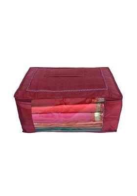 Set Of 2 Maroon Parachute Foldable Clothes Saree Cover Organisers