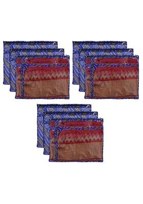 Set Of 9 Printed Pvc Foldable Single Saree Cover Organisers