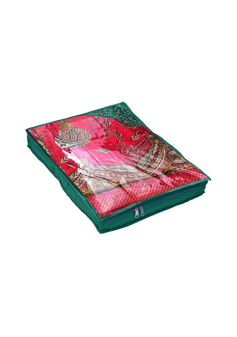 Set Of 6 Embroidered Saree Cover With Transparent Top Organizer
