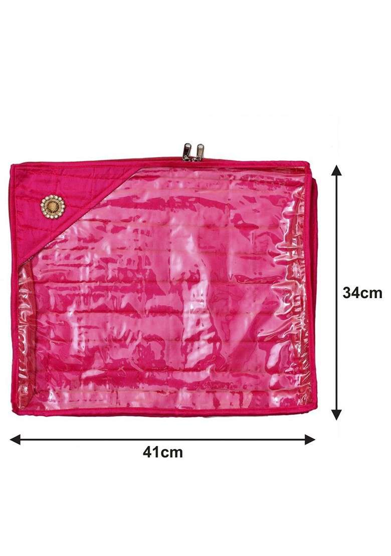 Set Of 12 Solid Silk Single Packing Saree Cover Organizers - Indya