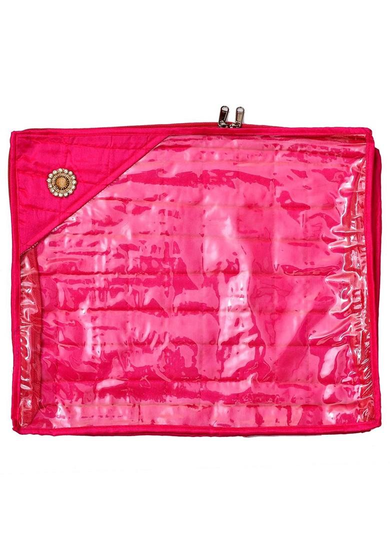 Set Of 12 Solid Silk Single Packing Saree Cover Organizers