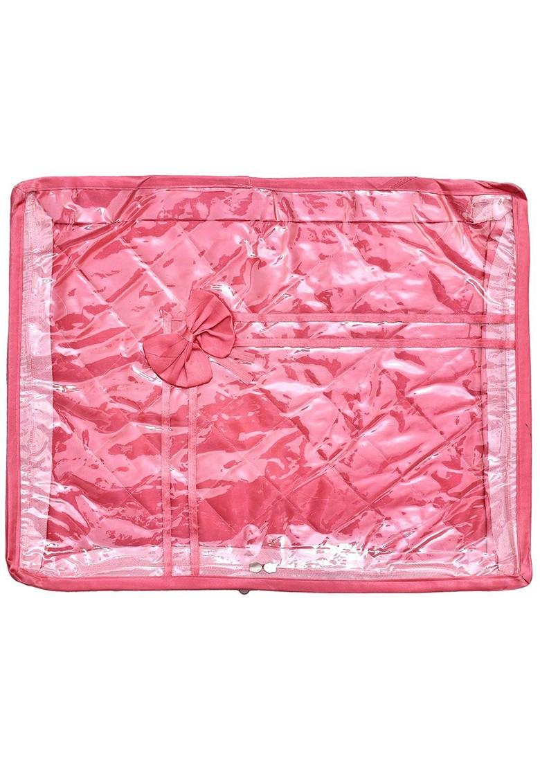 Set Of 6 Pink Solid Single Packing Saree Cover Organizer