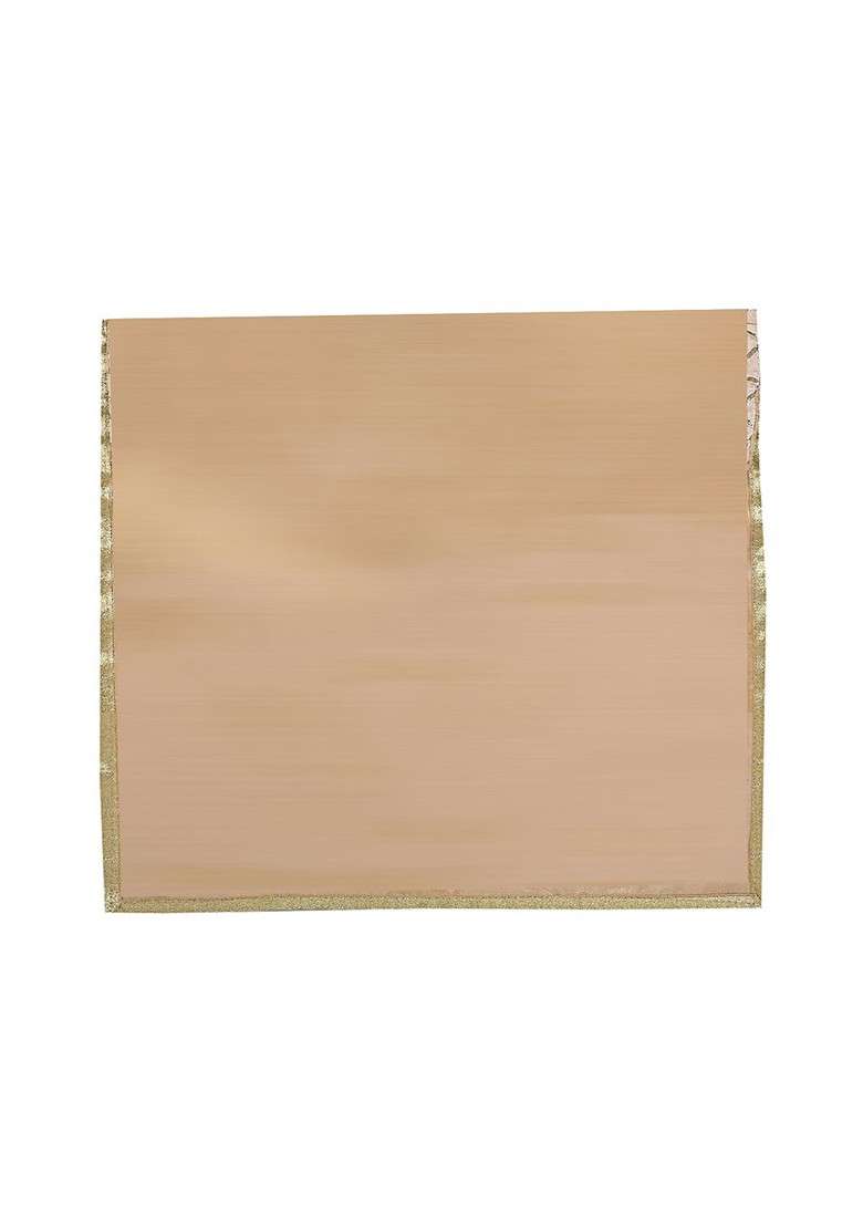 Set Of 6 Beige Silk Embellished Saree Cover Organisers - Indya