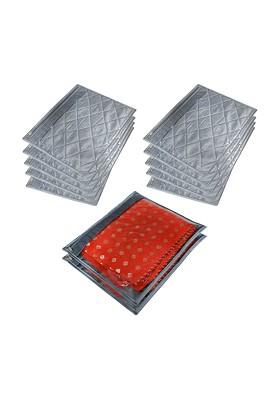 Grey Set Of 12 Reusable Saree Cover Drawer Organiser