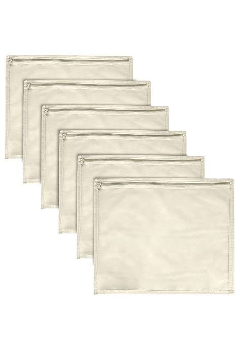 Cream Coloured 6 Pieces Regular Saree Cover With Zip