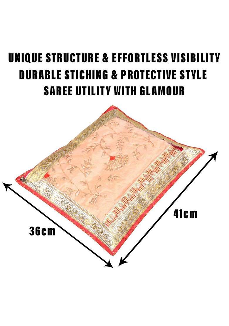 Pink And Gold Toned 12 Pieces Saree Cover Organizers - Indya