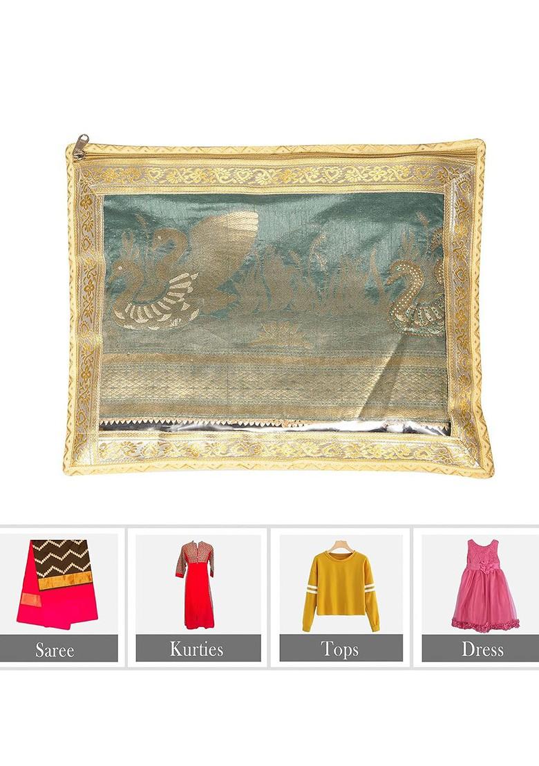 Yellow And Gold Toned 9 Pieces Saree Cover Organisers