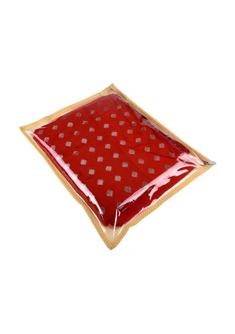 Cream 6 Pieces Printed Cotton Saree Cover Organisers - Indya