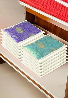 Cream Coloured 12 Pieces Non Woven Saree Cover Organisers