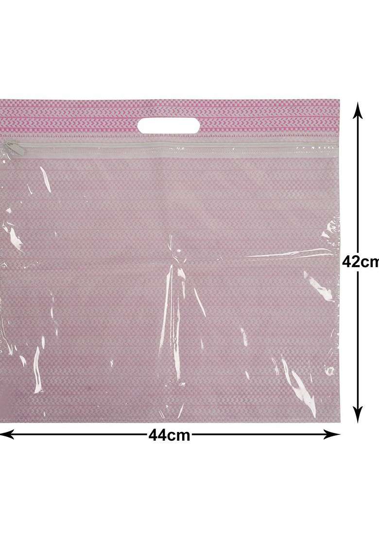 Pink Set Of 9 Regular Wardrobe Drawer Saree Cover Organisers - Indya