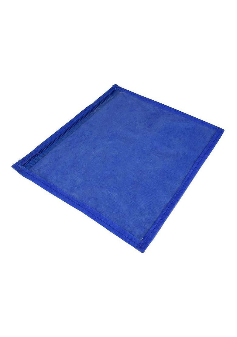 Blue And Transparent 6 Pieces Saree Cover With Zip - Indya