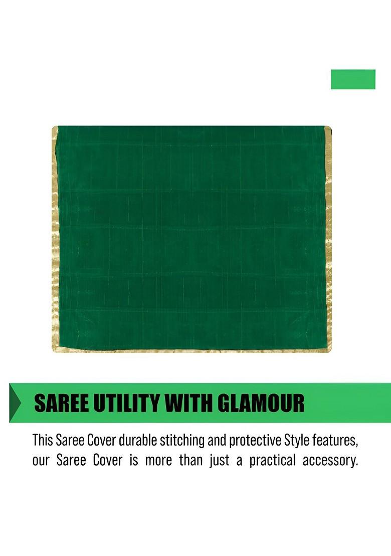 Set Of 9 Green Reusable Drawer Saree Cover Organisers