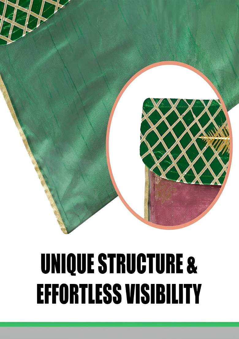 Green Set Of 12 Reusable Saree Cover - Indya
