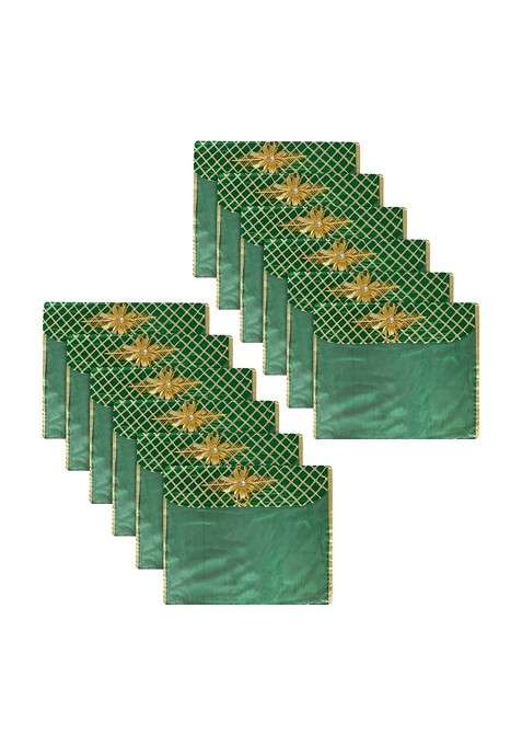 Green Set Of 12 Reusable Saree Cover
