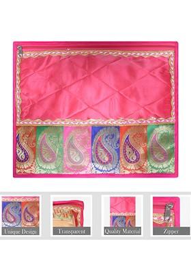 Pink And Gold Toned 9 Pieces Saree Cover Organisers