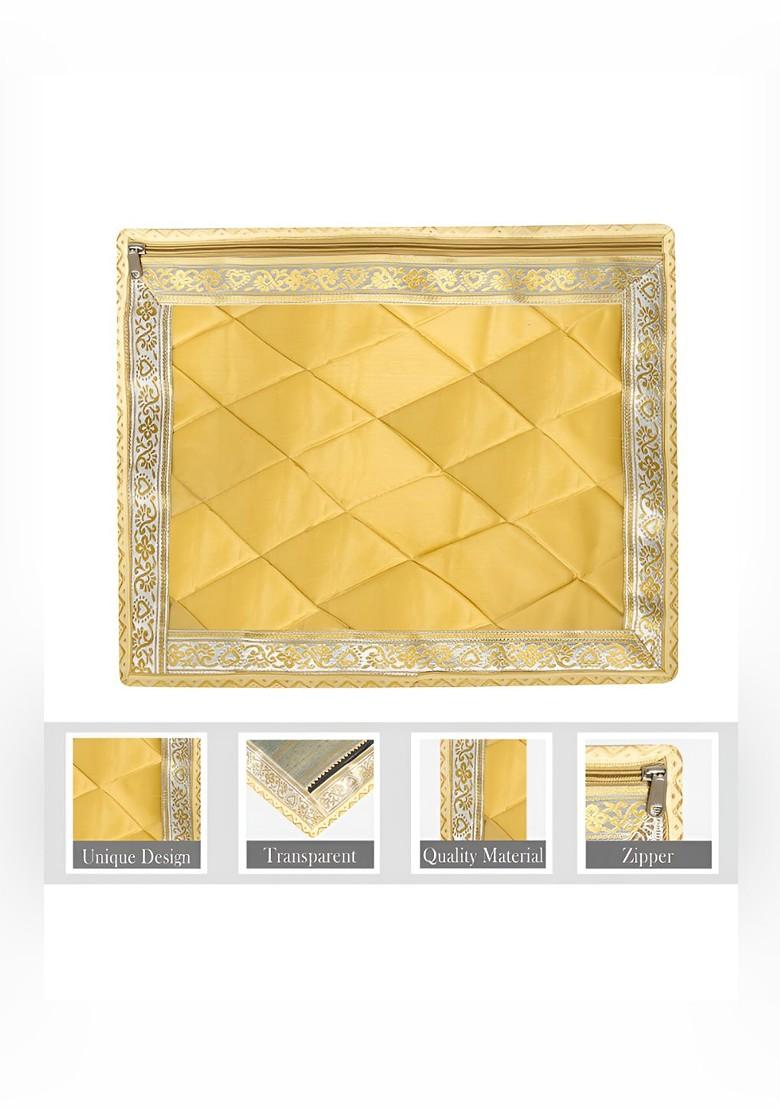 Gold Toned And Yellow 12 Pieces Saree Cover Organisers