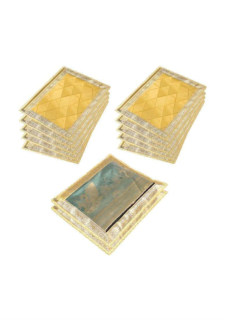 Gold Toned And Yellow 12 Pieces Saree Cover Organisers - Indya