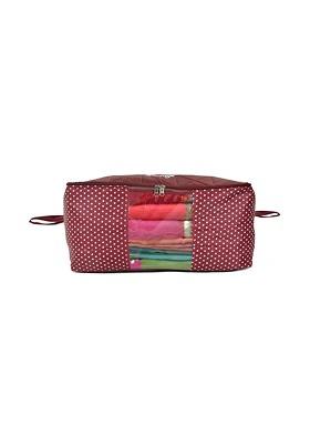 Maroon Polka Dot Printed Foldable Saree Cover Organiser