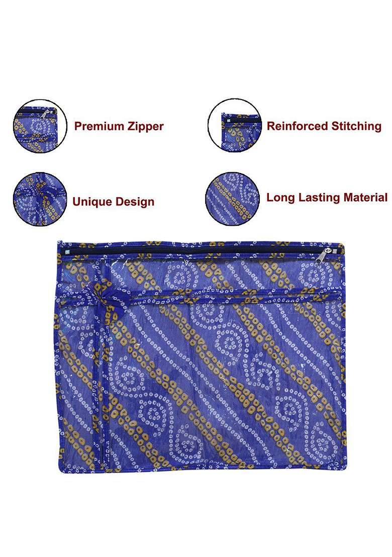 Set Of 6 Printed Pvc Foldable Single Saree Cover Organisers - Indya