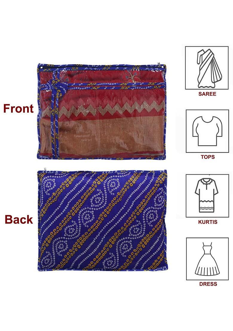 Set Of 6 Printed Foldable Single Saree Cover
