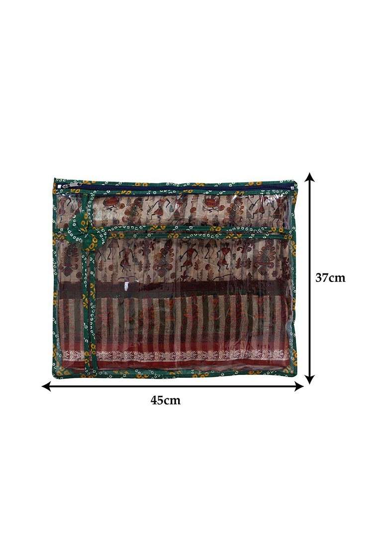 Set Of 6 Bandhani Printed Saree Cover Organisers - Indya