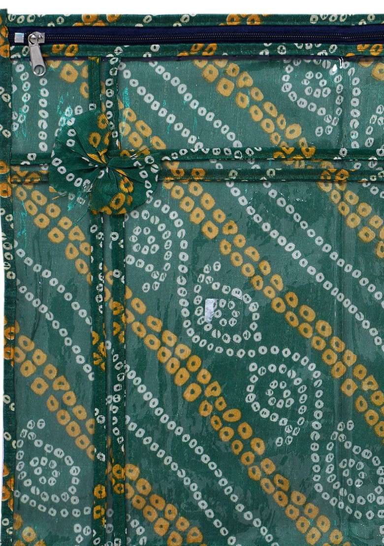 Set Of 6 Bandhani Printed Saree Cover Organisers - Indya