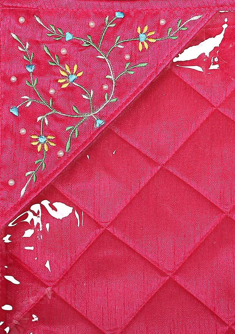 Set Of 12 Pink Solid Single Packing Saree Cover Organizer