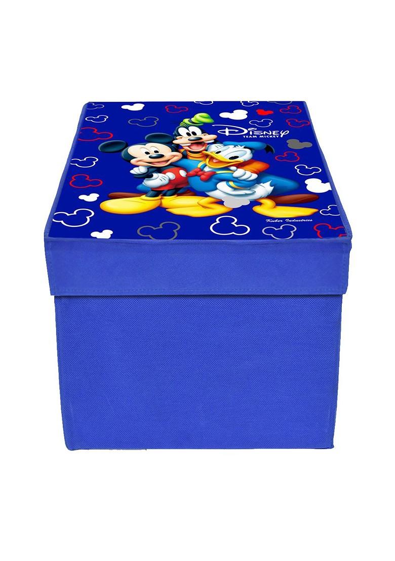 Blue Disney Team Mickey Printed Foldable Saree Cover Storage Box With Lid