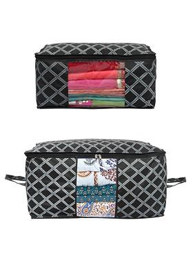 Set Of 4 Underbed Storage Bag And Saree Cover Organisers Transparent Window