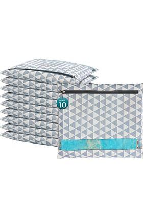 Grey 10 Pcs Regular Single Saree Cover Multi Utility Storage Organisers
