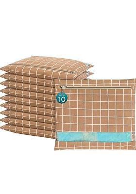 Brown 10 Pcs Regular Single Saree Cover Multi Utility Storage Organisers