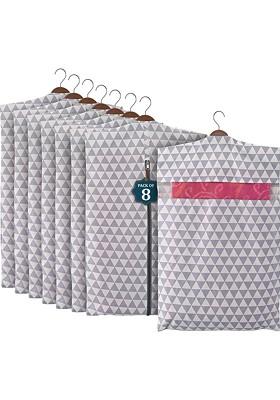 Grey Set Of 8 Regular Hanging Saree Cover Multi Utility Organisers