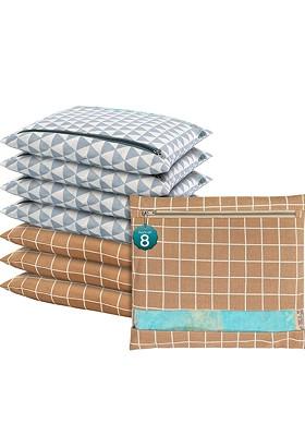 Brown 8 Pcs Regular Single Saree Cover Multi Utility Storage Organisers