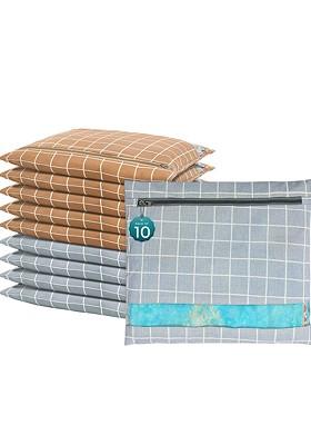 Grey 10 Pcs Regular Single Saree Cover Multi Utility Storage Organisers