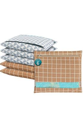 Brown 6 Pcs Regular Single Saree Cover Multi Utility Storage Organisers